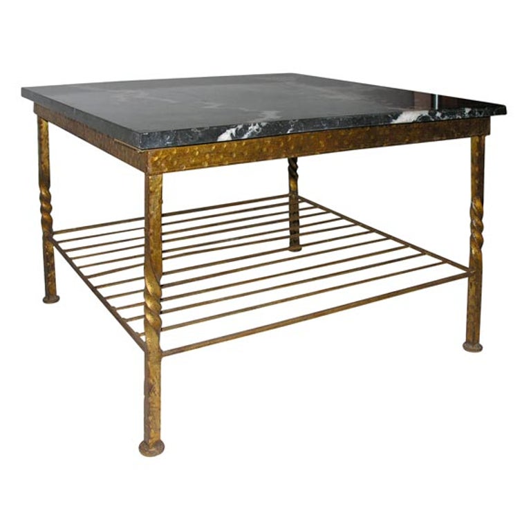 Square Gold Gilt Coffee Table For Sale at 1stDibs