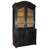 Antique Grand Ebonized Bookcase with Rounded Top