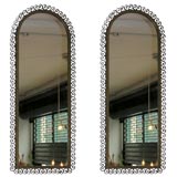 Pair of Tall Arched Iron Mirrors