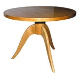 Vintage Round Art Deco side table raised on three curved legs