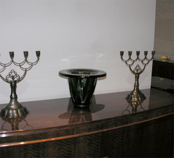 A Fine acid-cut black Glass Vase by "Daum, Nancy, France"