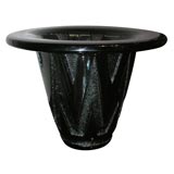 A Fine acid-cut black Glass Vase by "Daum, Nancy, France"