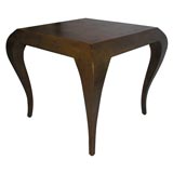 Good looking Italian leather covered table.