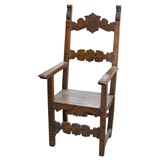 Antique  Italian Walnut Armchair