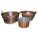 Giant Antique Copper Peroles (cooking pots)