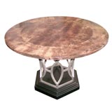 Parchment Topped Entry Table attributed to Aldo Tura