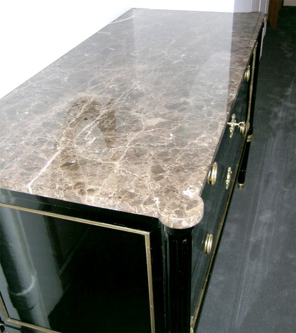 Fine Black Lacquer Chest of drawers by Jansen