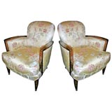 Set of Four Rosewood Bergeres Chairs by Jules Leleu