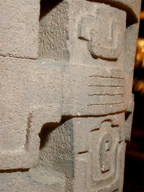 Cast Stone Aztec Style Sculpture