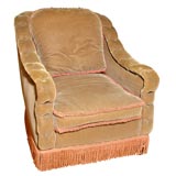 Mohair Velvet 1930s Club Chair