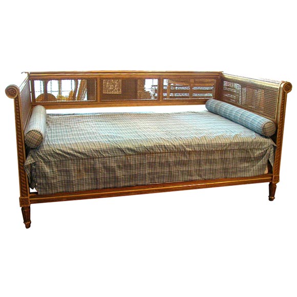 Louis XVI  style 19th century gilt and cane daybed