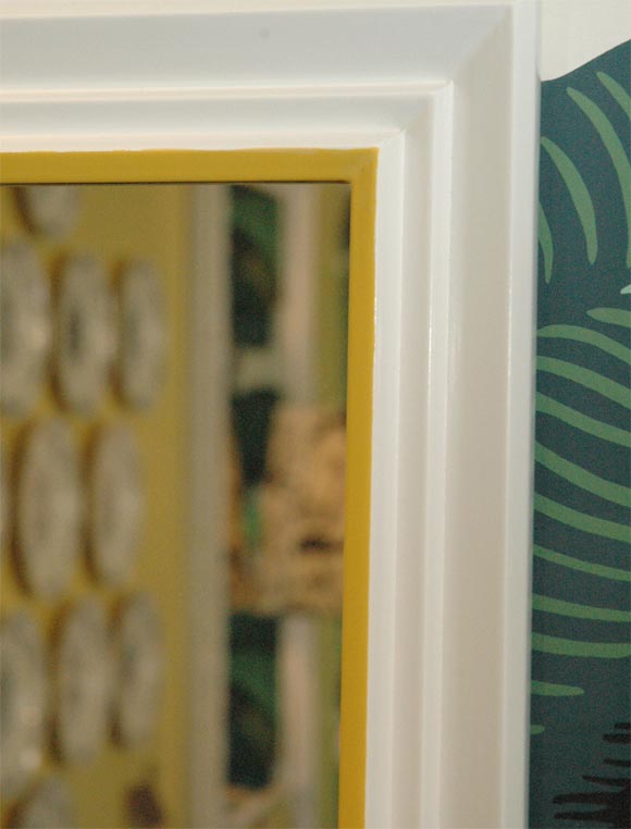 American Silk Screened Mirror of Treescape by Gloria Eriksen For Sale