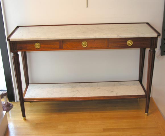 #3228 Mahogany Console Table with Marble Top