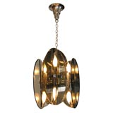 #3279 Small Chrome 
Glass Chandelier