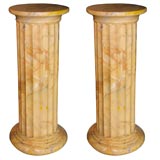 #7074 Pair of Faux Marble Painted Plaster Columns #7074 Pair of Faux Marble Painted Plaster Columns