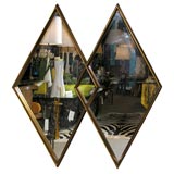 Italian Gilded Double Diamond Mirror