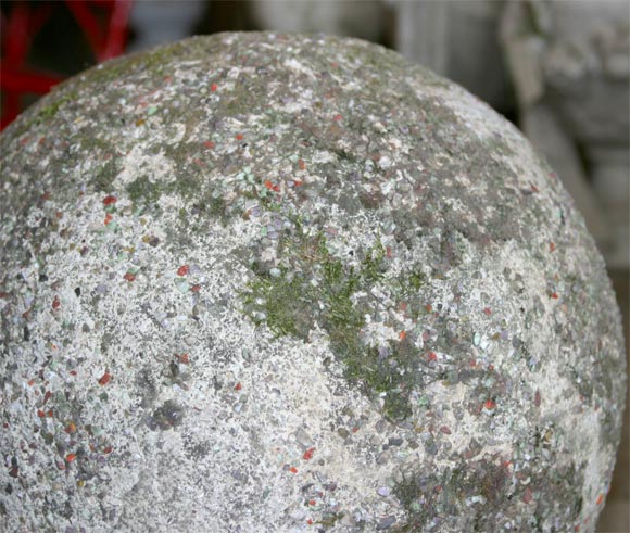 Pair English concrete garden finials
