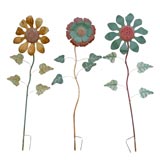 Vintage Giant 7
 7"  tall folk art metal flowers