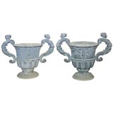 Pair of 19th century lead urns