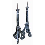 French wooden candlesticks