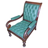 William IV Mahogany Library Chair in Leather