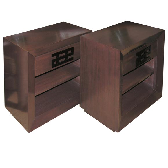 Pair of mahogany nightstands