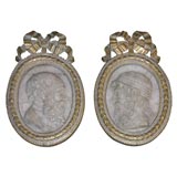 Pair of 18th century Italian marble medallions