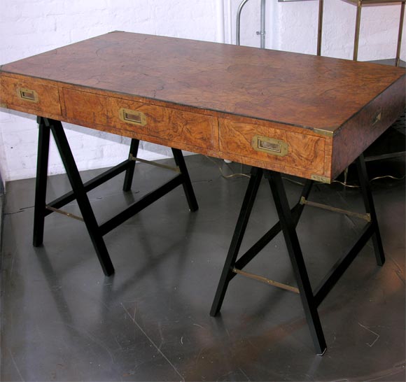 Campaign Style Burl Desk