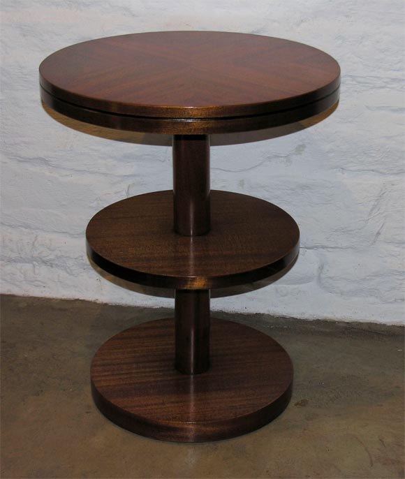 Three-tiered Art Deco Side tables.  (The color difference in image #3 is due to a shadow.)