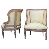 Vintage Pair French Slipper Chairs