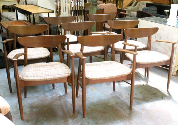 Set 8 Danish Walnut Chairs