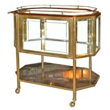 Victorian style brass and glass tea cart