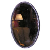 Oval Irish Mirror w/ Clear Glass Jewels