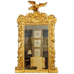 William IV Gilt Mirror with Carved Eagle and Lamb 1