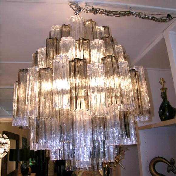 GIANT MURANO TUBE CHANDELIER BY CAMER