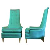 Pair High Back Upholstered Chairs