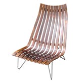 Scandia Nett Rosewood and Chrome Lounge Chair