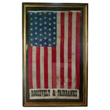 Antique Teddy Roosevelt Fairbanks Political Campaign Flag