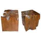 Pair of Ironwood Wooden Cubes