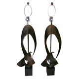 Pair of Metal Ribbon Lamps by Laurel