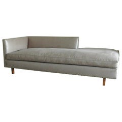 Custom Waxed Linen Daybed with Nail Head Detail