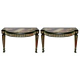 Mirrored Dem-Lune Console Table
