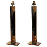 Pair of modernist chrome table lamps Pair of modernist chrome table lamps