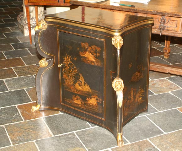 Neoclassical chinoiserie-lacquered cabinet