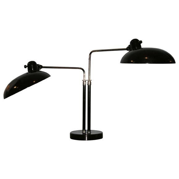 Rare Two-Arm Table Lamp by Christian Dell