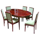 Vintage Dining Table & Six Chairs Set