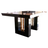 art deco black with gold  details table-desk