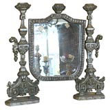 18th c. Silvered Dressing Mirror