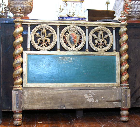 Gilded and painted,highly decorated, Bed