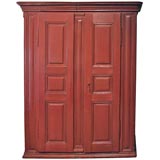 Red painted armoire